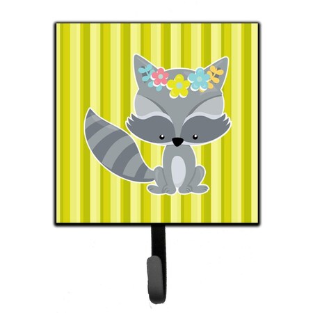 Jensendistributionservices Raccoon With Flowers Leash or Key Holder MI2102489